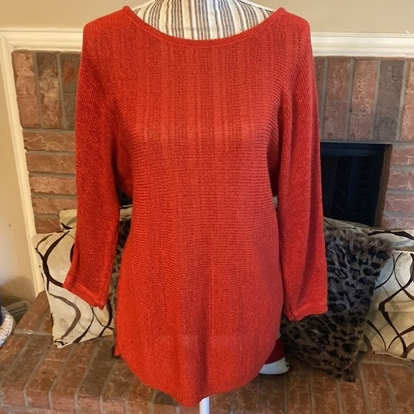 🍁Chicos | Rust/Burnt Orange Spring Sweater | Chico’s Size: 1 ( Medium) - Picture 1 of 6